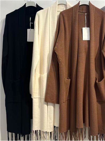 Cárdigan largo flecos 2