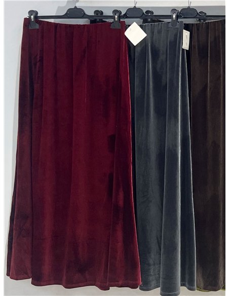 Falda midi de terciopelo