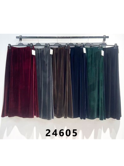 Falda midi de terciopelo