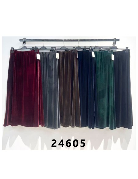 Falda midi de terciopelo