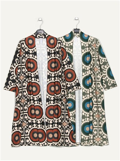 Chaqueta larga estampada