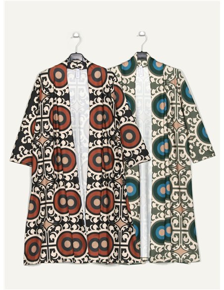 Chaqueta larga estampada