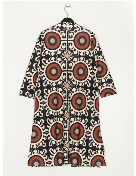 Chaqueta larga estampada