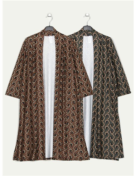 Chaqueta larga estampada