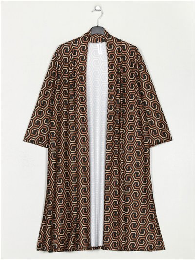 Chaqueta larga estampada 2