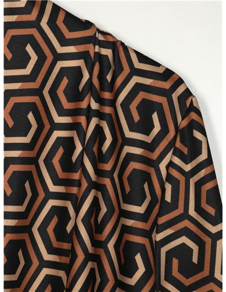 Chaqueta larga estampada