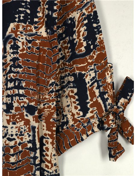 Blusa estampada manga lazos