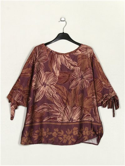 Blusa satinada floral 2