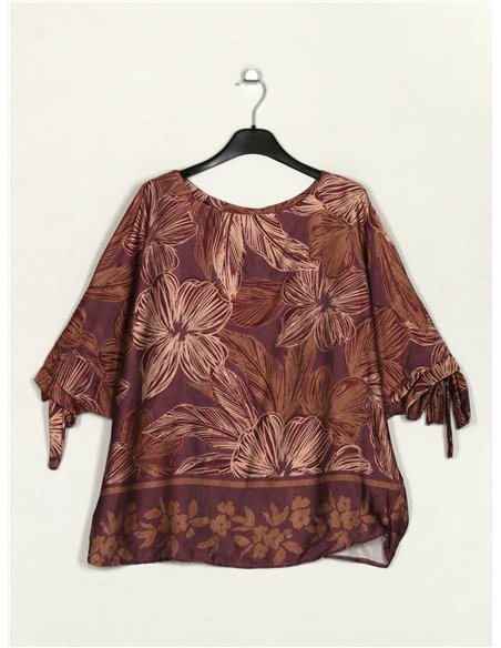 Blusa satinada floral