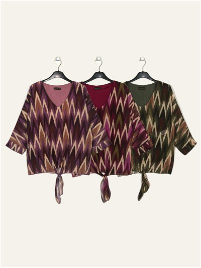 Blusa amplia zig-zag gasa