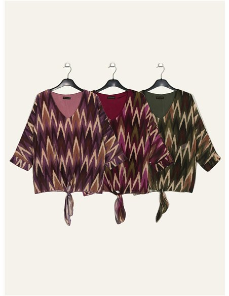 Blusa amplia zig-zag gasa