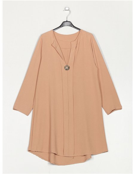 Vestido liso botones