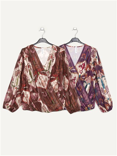 Blusa estampada gasa