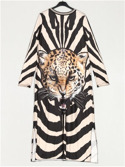 Vestido largo animal print 2
