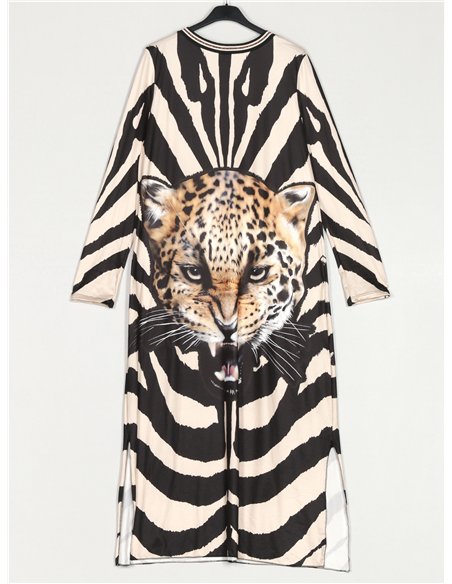 Vestido largo animal print