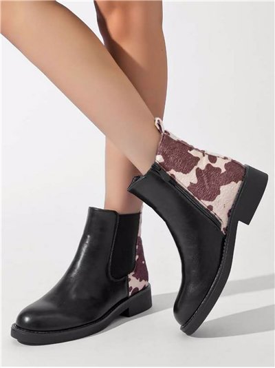 Botín chelsea talón animal print
