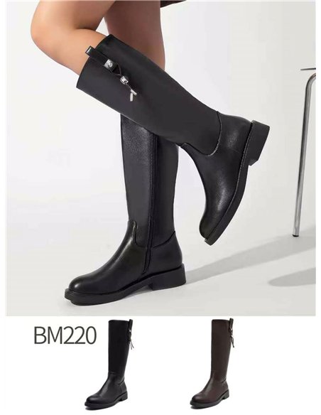 Bota alta hípica con cremallera