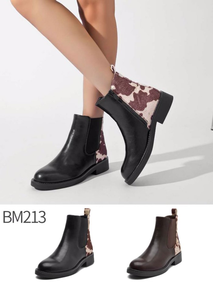 Botín chelsea talón animal print