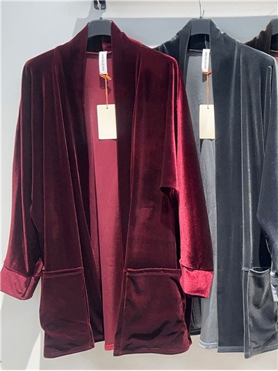 Chaqueta kimono de terciopelo con bolsillos 2