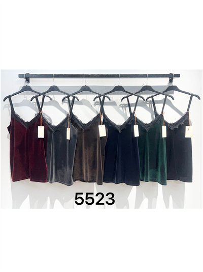 Top lencero terciopelo con encaje