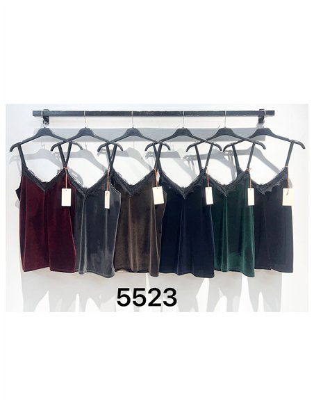 Top lencero terciopelo con encaje