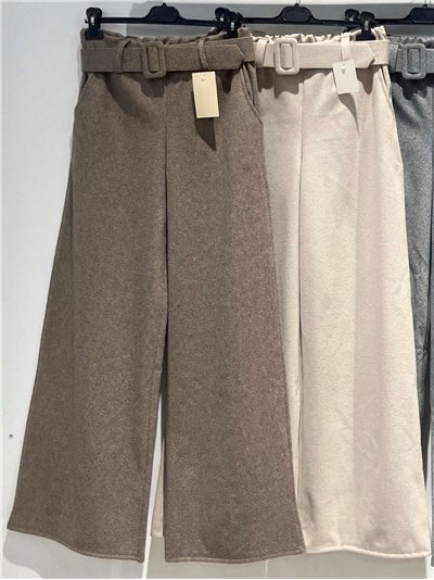 Pantalón palazzo espiga con cinturón 2