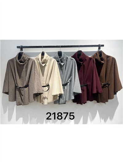 Capa envolvente espiga con cinturón