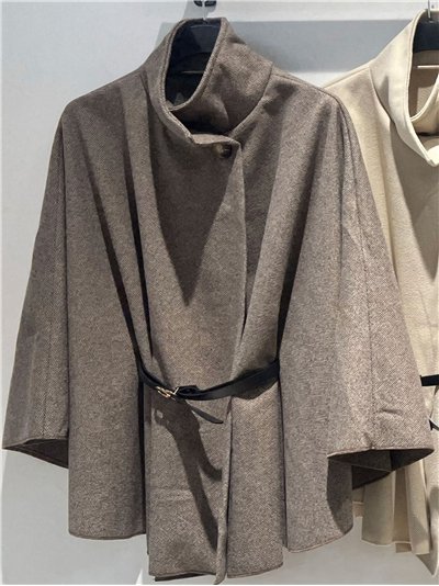 Capa envolvente espiga con cinturón 2