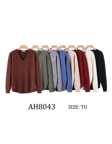 Jersey textura escote pico