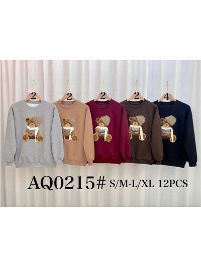 Sudadera amplia oso con relieve 2