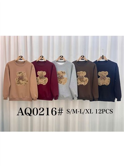 Sudadera amplia oso aplicaciones 2