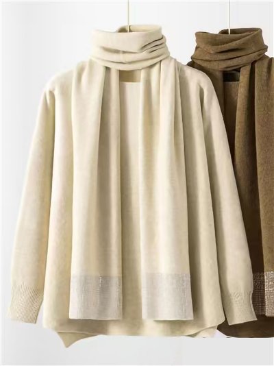 Jersey amplio + Bufanda strass