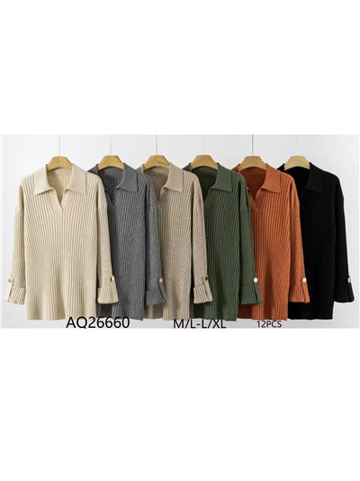 Jersey canalé cuello polo 2