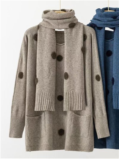 Jersey lunares pelo + Bufanda