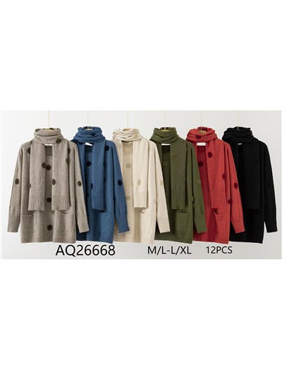 Jersey lunares pelo + Bufanda 2