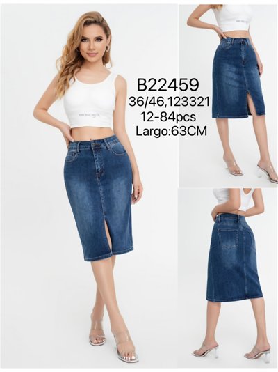 Falda denim midi abertura 2