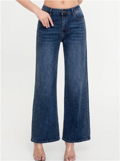 Jeans rectos strass
