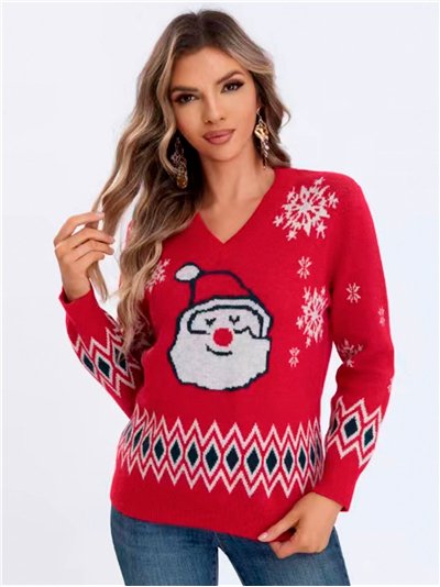 Jersey navideño papá noel cuello pico