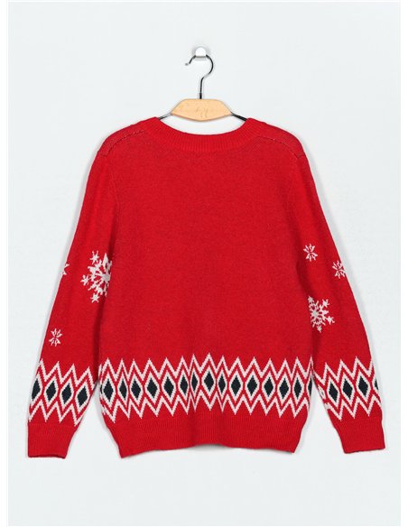 Jersey navideño papá noel cuello pico