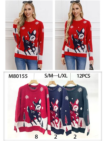 Jersey navideño ciervo paisaje 2