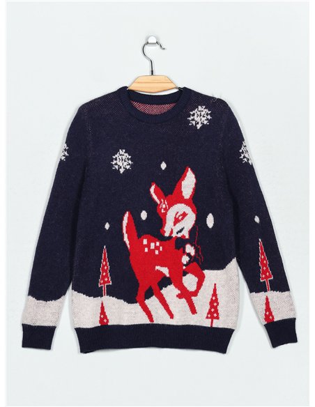 Jersey navideño ciervo paisaje