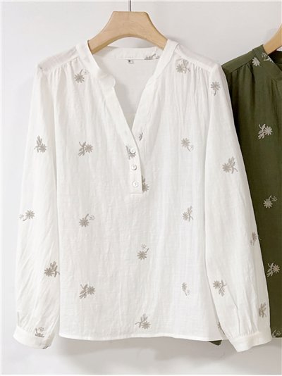 Blusa bordada flores