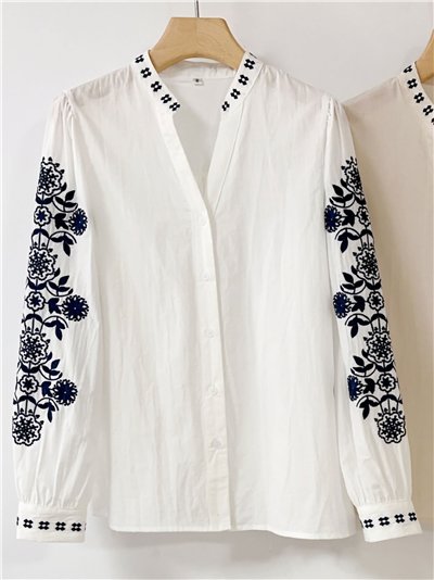 Camisa mangas bordadas