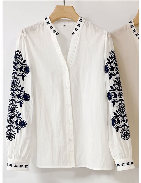 Camisa mangas bordadas