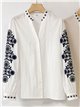 Camisa mangas bordadas