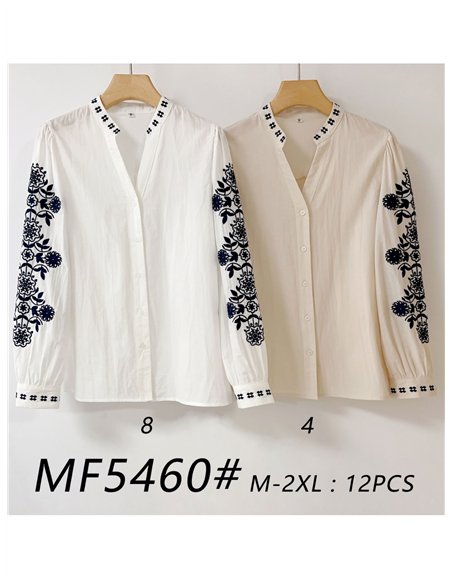 Camisa mangas bordadas