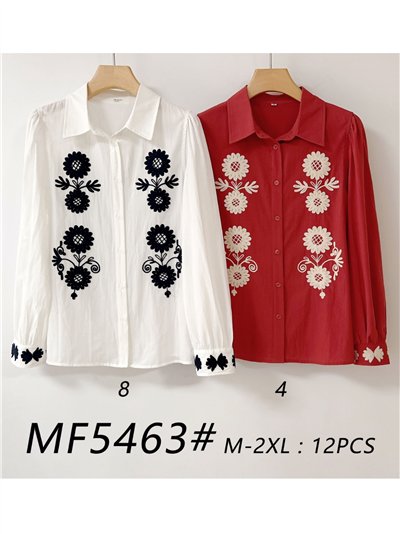 Camisa bordada flores 2