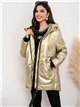 Anorak amplio metalizado capucha