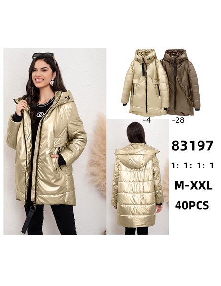 Anorak amplio metalizado capucha