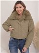 Anorak corto acolchado cuello pelo